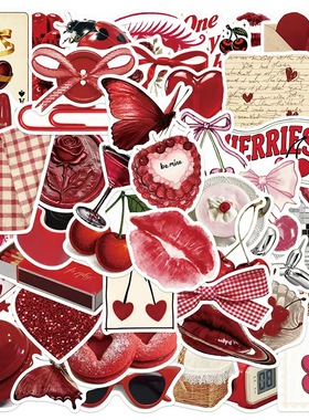 100张Cherry Coloured Girl涂鸦贴纸DIY手机壳行李箱笔记防水贴画