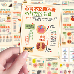 96张中医养生图解贴纸五脏六腑功能健康知识科普冬季养生贴画防水
