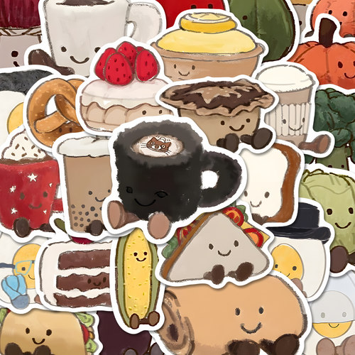 jellcat玩偶插画自粘创意DIY贴纸