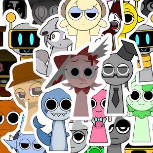 216张sprunki节奏盒子贴纸传说之下温达拉蒙周边贴画装饰自粘手账