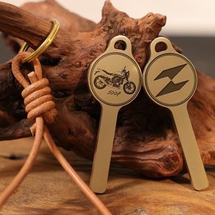 纯铜复古钥匙 配件 适用于张雪500F钥匙胚 改装