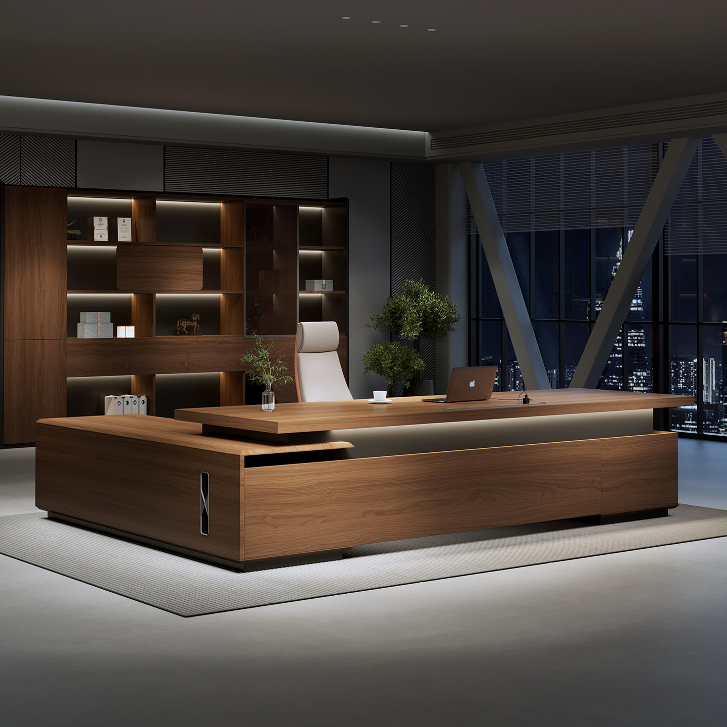 实木老板桌办公桌椅组合中式复古高端办公室总裁董事长大班台桌子