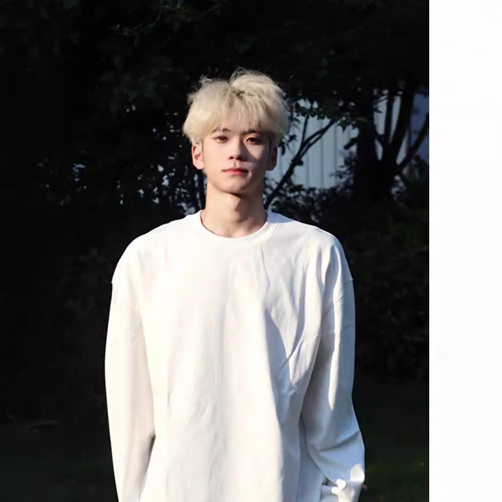 长袖t恤男春秋季新款日系复古潮流打底衫百搭宽松休闲上衣服