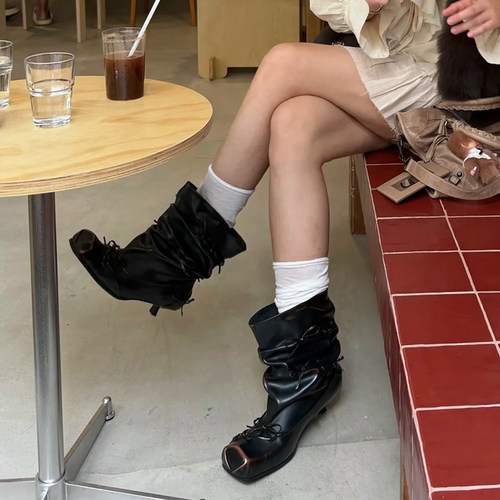 小众设计蝴蝶结短筒西部牛仔靴