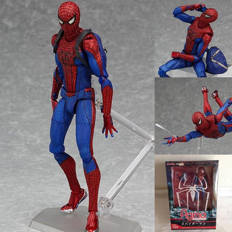 动漫蜘蛛侠模型 figma199蜘蛛侠关节可动手办 盒装玩具摆件带支架