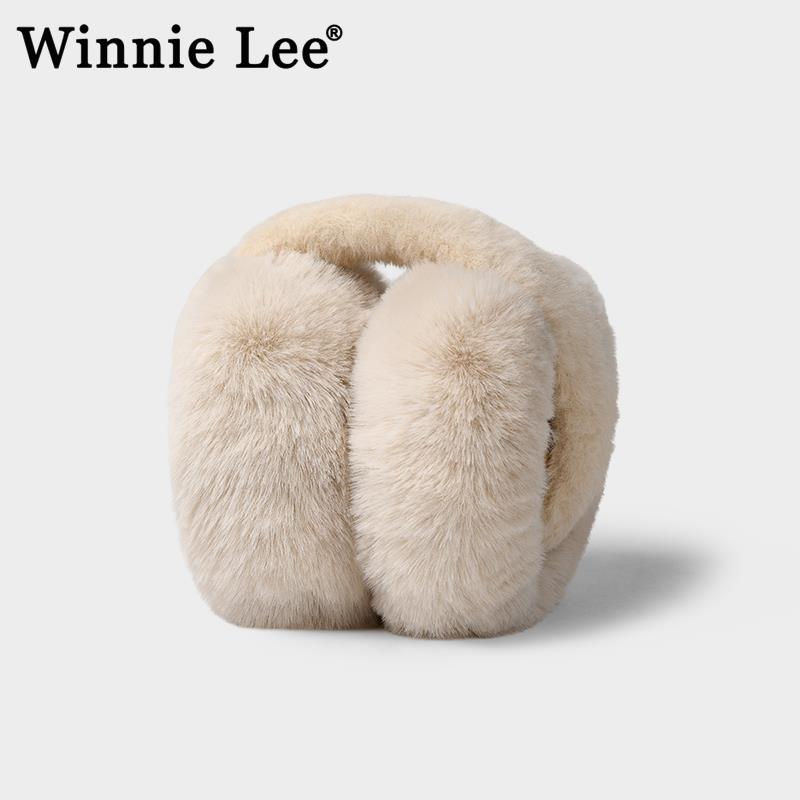 Winnie Lee日本设计师联名款毛绒耳罩女冬季保暖耳包护耳防冻耳套