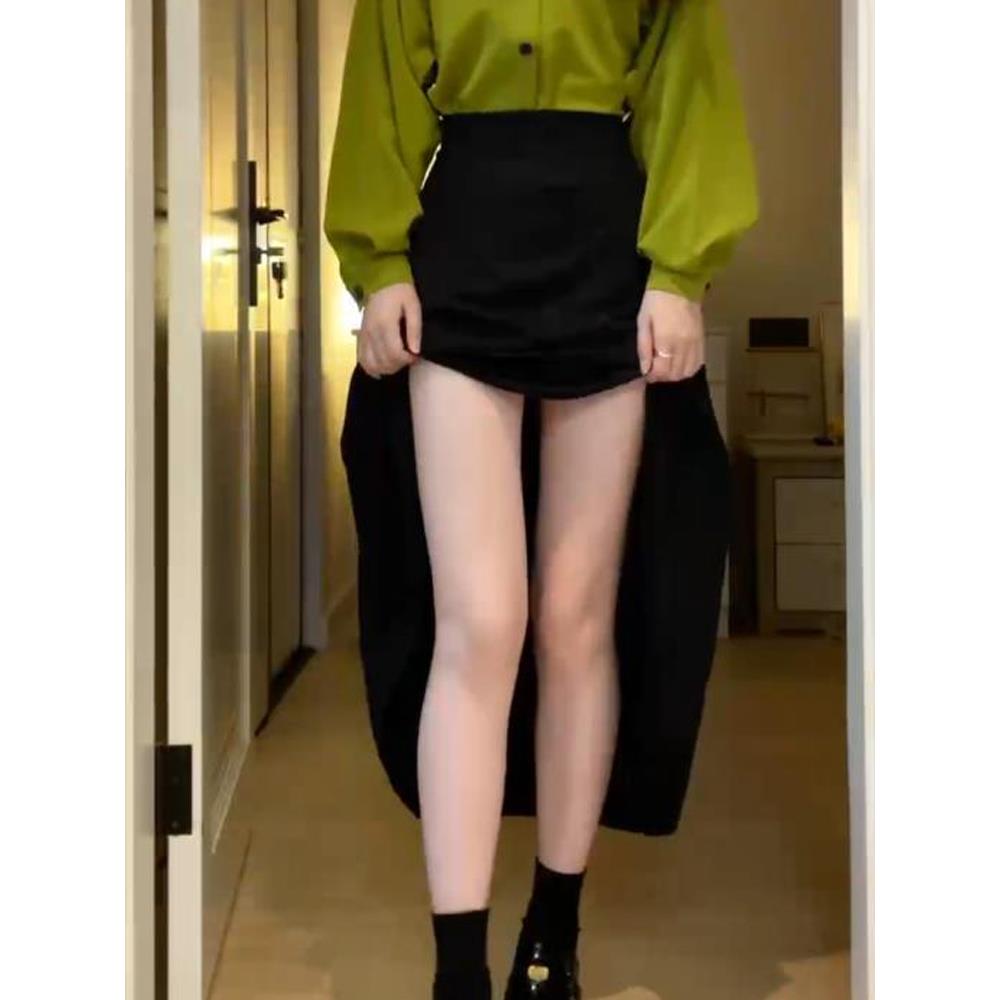 秋季西装半身裙长款女大码胖mm腿粗胯宽显瘦遮肉微胖黑色a字伞裙