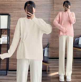 2022秋冬季时尚新款孕妇针织打底衫外出上衣韩版宽松显瘦冬连衣裙