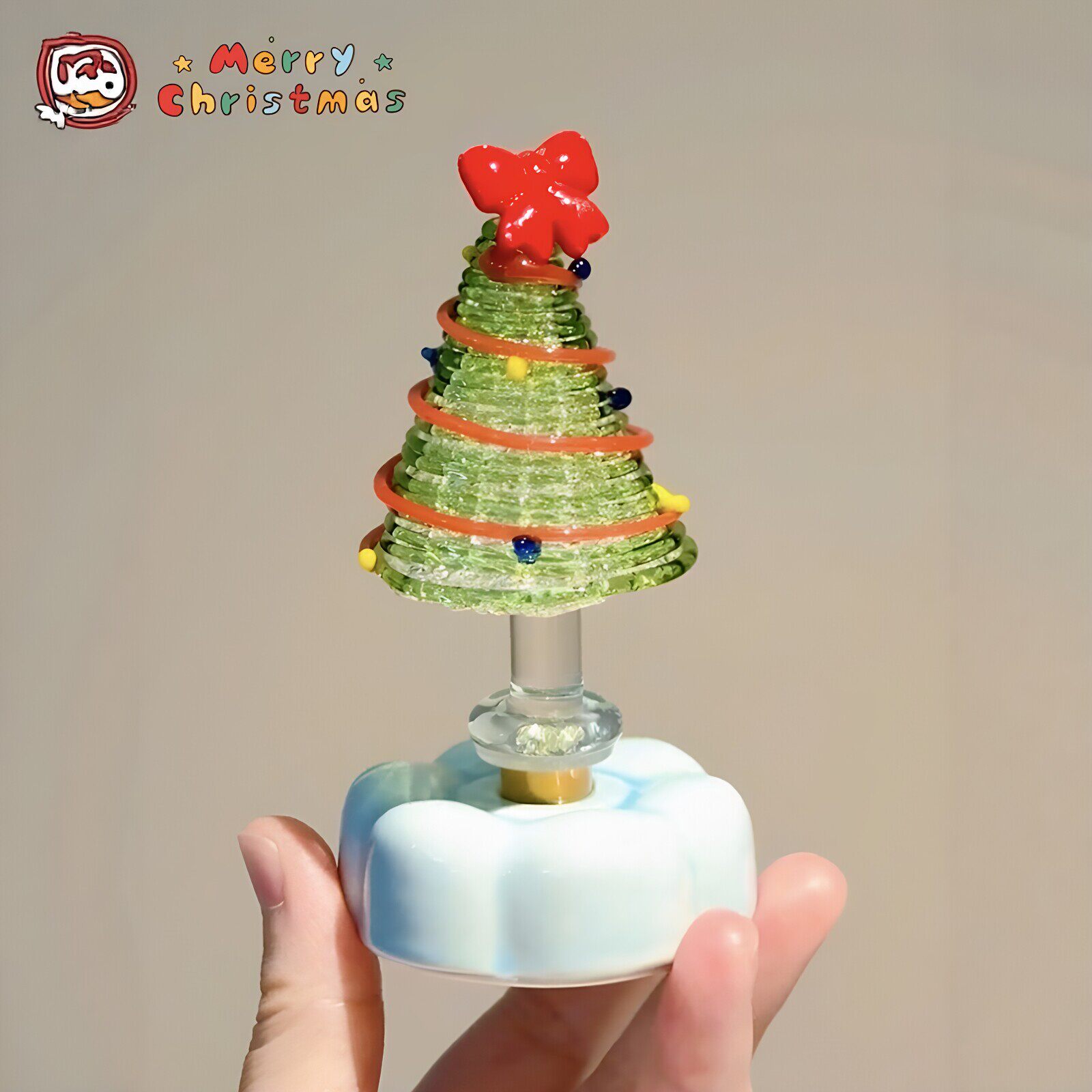 圣诞树转转乐淄博琉璃绕丝玻璃工艺品高级感家居氛围感装饰品摆件