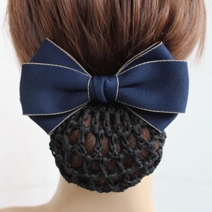 蝴蝶结职业头花网兜盘发头饰发夹护士头花女士医院带发网清新简约