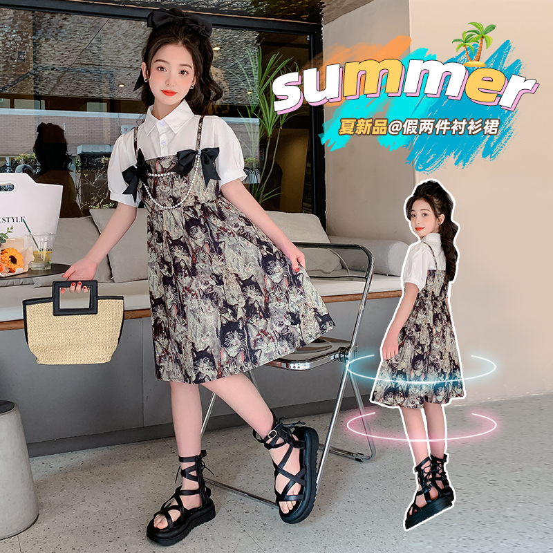 连衣裙夏季仙气儿童夏款潮流夏潮搭配简约大儿童韩范时髦女生舒适