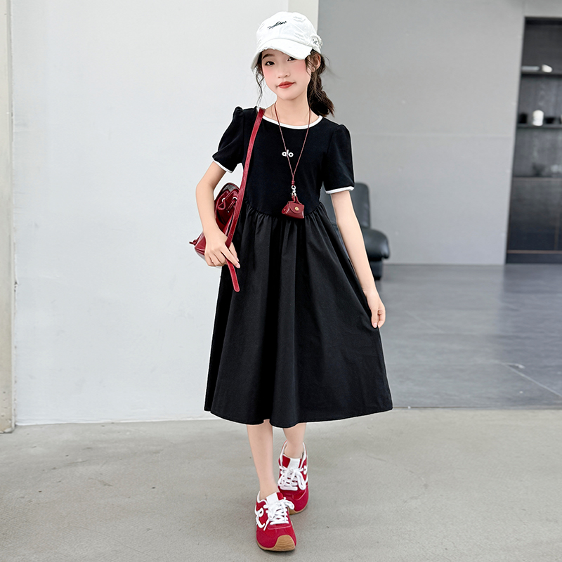 女童连衣裙2025新款时尚夏潮夏天裙子潮童流行潮流潮服萌娃服装