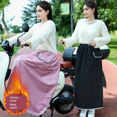 电动车挡风围裙护膝护腰骑车挡风被护腿神器冬季加绒加厚防水防寒