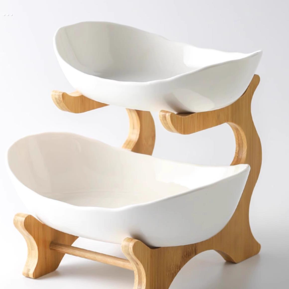 多层陶瓷水果盘家用客厅茶几零食收纳托盘日式高颜值前台糖果盘