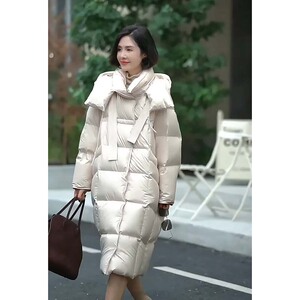 黑色超蓬松高级感羽绒服女2023新款冬季中长款气质保暖外套ins潮