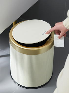 垃圾桶家用2025新款客厅厨房卫生间厕所大容量高颜值轻奢按压带盖