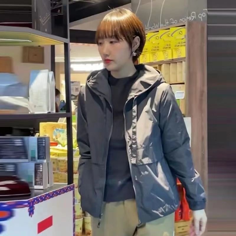 简约气质连帽短外套2025春秋新款洋气百搭休闲减龄小个子夹克开衫,女装/女士精品,短外套,淘宝优惠券,粉丝福利购,淘宝优惠卷