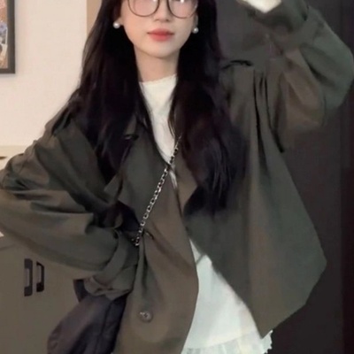 短款英伦风风衣外套女2025秋季新款学院风小个子今年流行爆款韩版