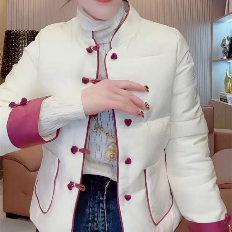 气质名媛短款白色新中式国风盘扣唐装棉服棉袄外套女秋冬2026新款,女装/女士精品,棉衣/棉服,淘宝优惠券,粉丝福利购,淘宝优惠卷