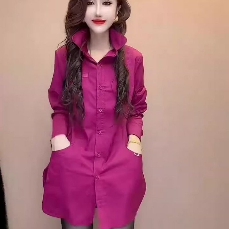 时尚韩系翻领衬衫裙女2025冬季新款遮肉显瘦网红连衣裙女裙中长裙,女装/女士精品,连衣裙,淘宝优惠券,粉丝福利购,淘宝优惠卷