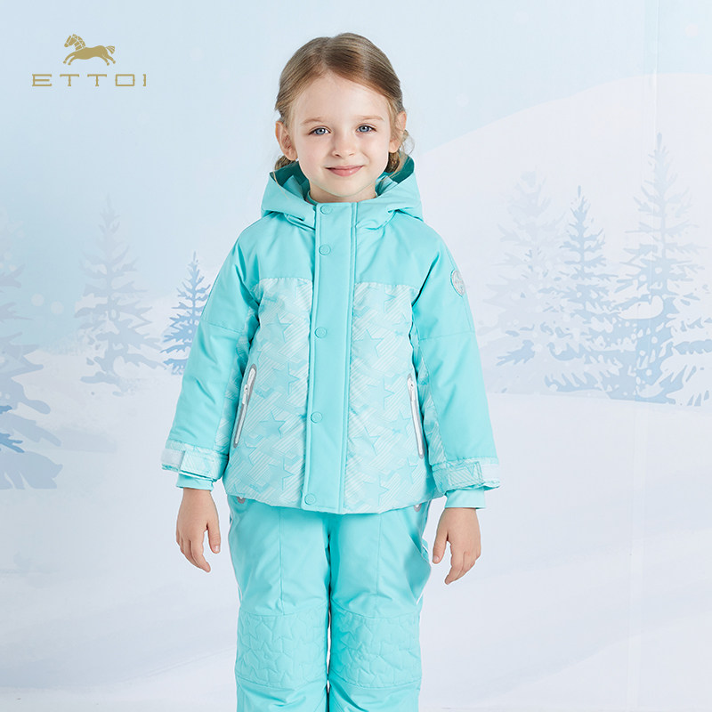 【朗姿集团】ETTOI爱多娃秋冬女童羽绒服儿童连帽外套加厚羽绒裤