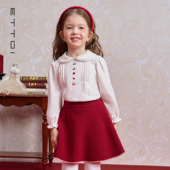 娃娃领长袖 ETTOI爱多娃女童打底衫 百搭T恤2026春新款 100纯棉