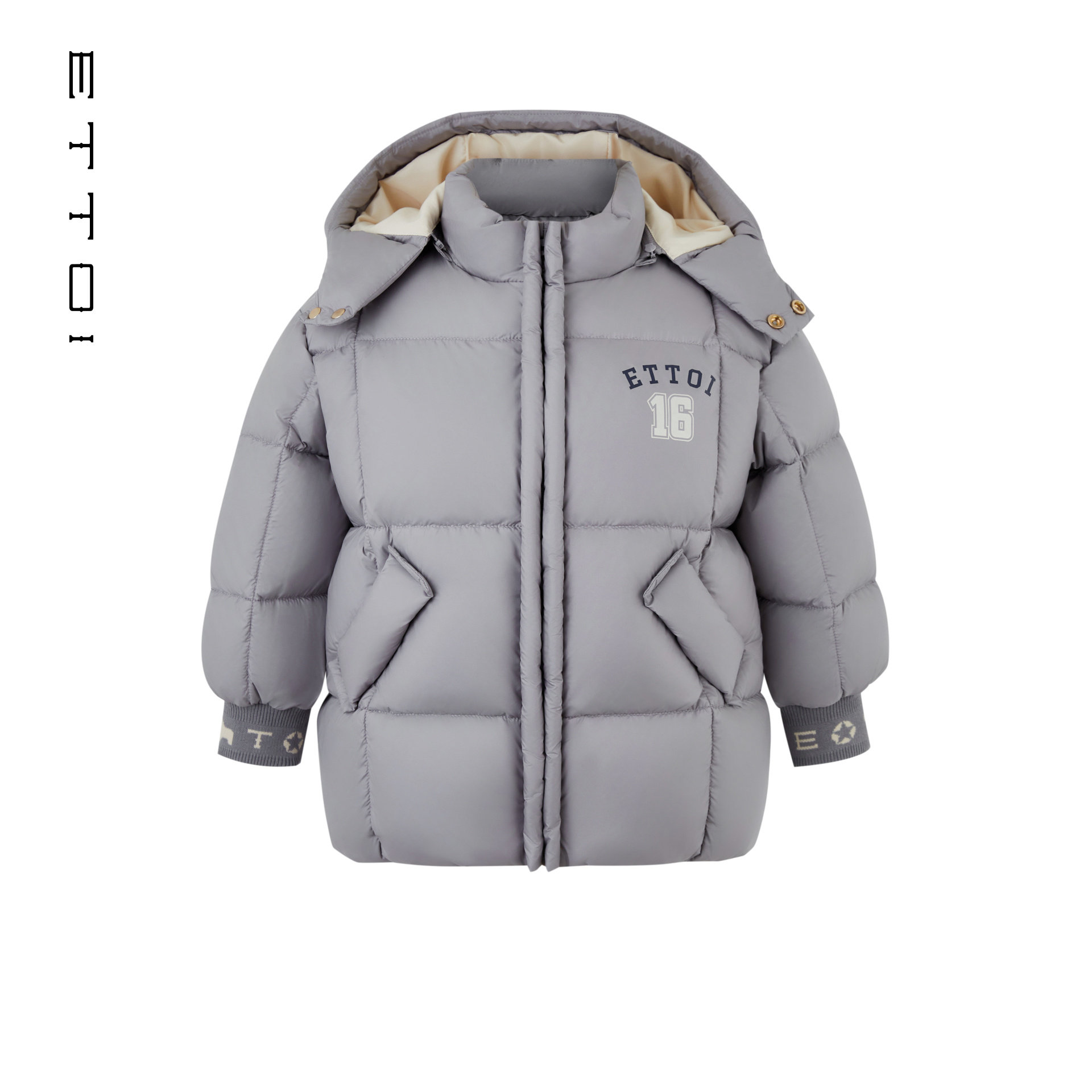 朗姿童装/ETTOI爱多娃儿童鸭绒羽绒服男童连帽短外套2025冬季新款