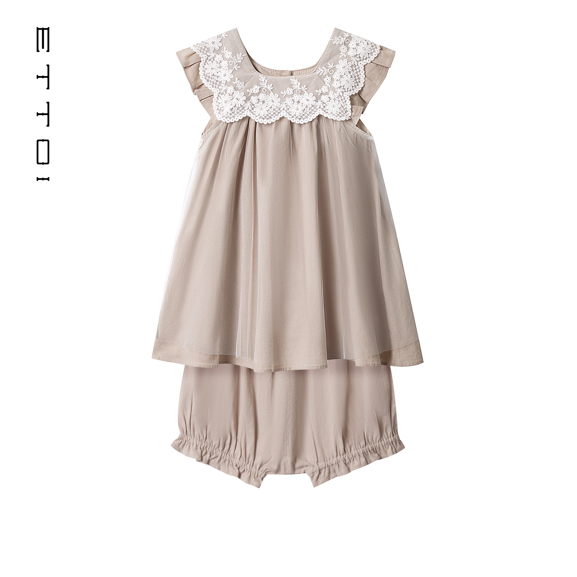 ettoi女童连衣裙甜美夏季