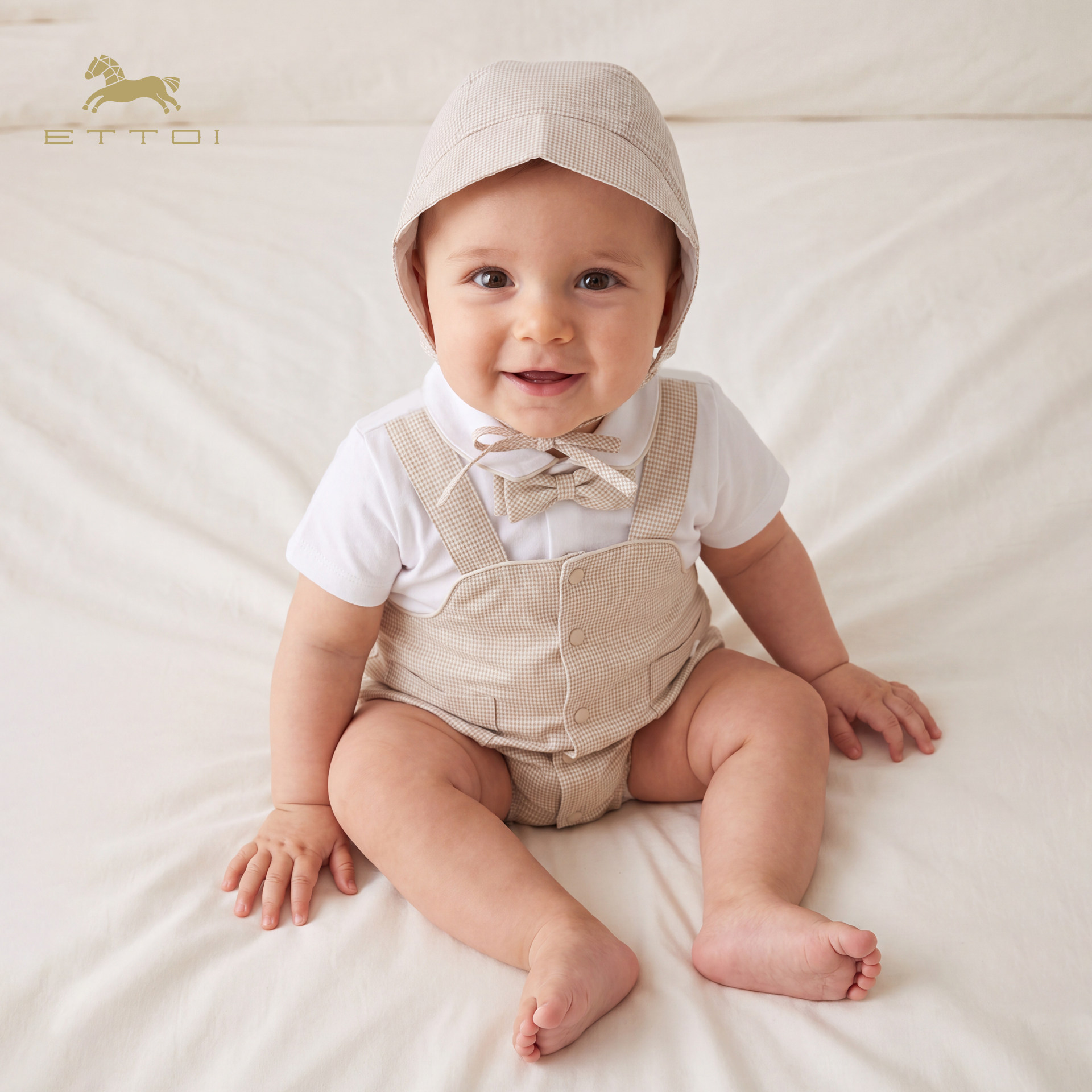 朗姿童装/ETTOI爱多娃纯棉幼童婴儿套装宝宝礼服西服男童纯棉新款
