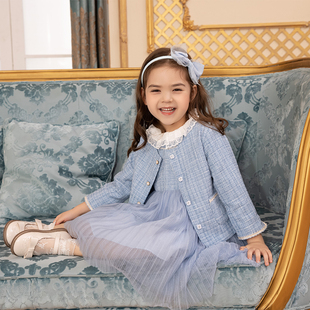 网纱连衣裙春新款 外套 ETTOI爱多娃女童小香风精致套装 朗姿童装