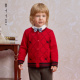 2026年春季 ETTOI爱多娃男童新年红色针织拜年开衫 新款 绵羊毛