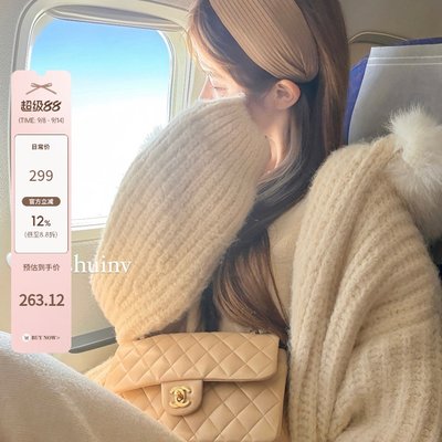 WITHMXBOOM灰灰家慵懒风中长款针织开衫宽松休闲连帽大毛衣外套女