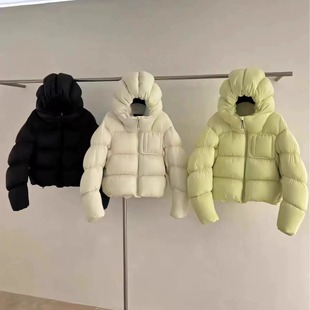 hello家新款小个子外套加厚花苞帽泡芙云朵羽绒服女短款连帽