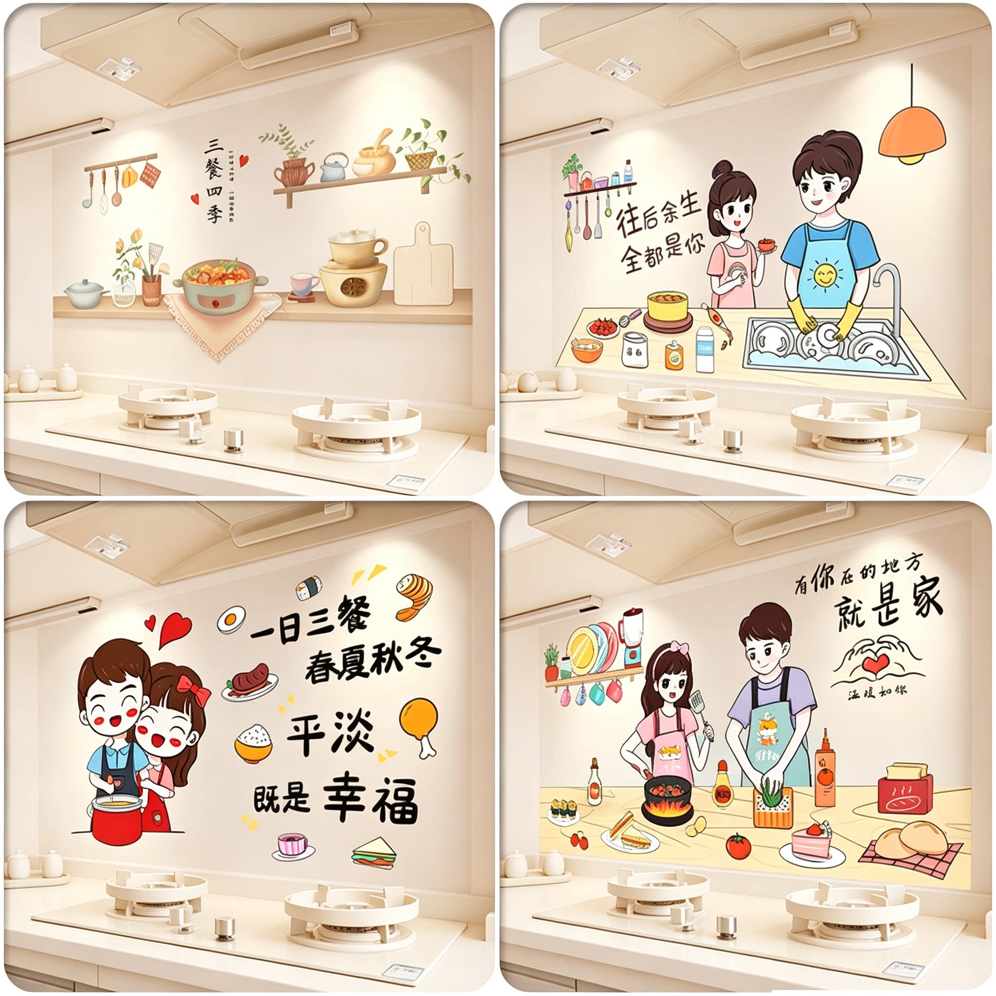 厨房防油防水耐高温自粘墙贴图片