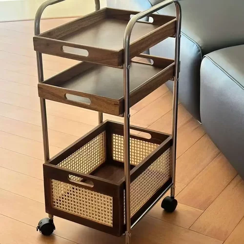 DIY不锈钢带轮小推车客厅北欧ins