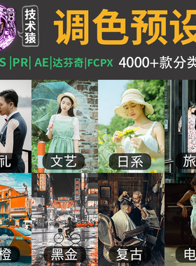 lr调色预设prps滤镜剪映Lightroom日系胶片婚礼电影人像青橙黑金