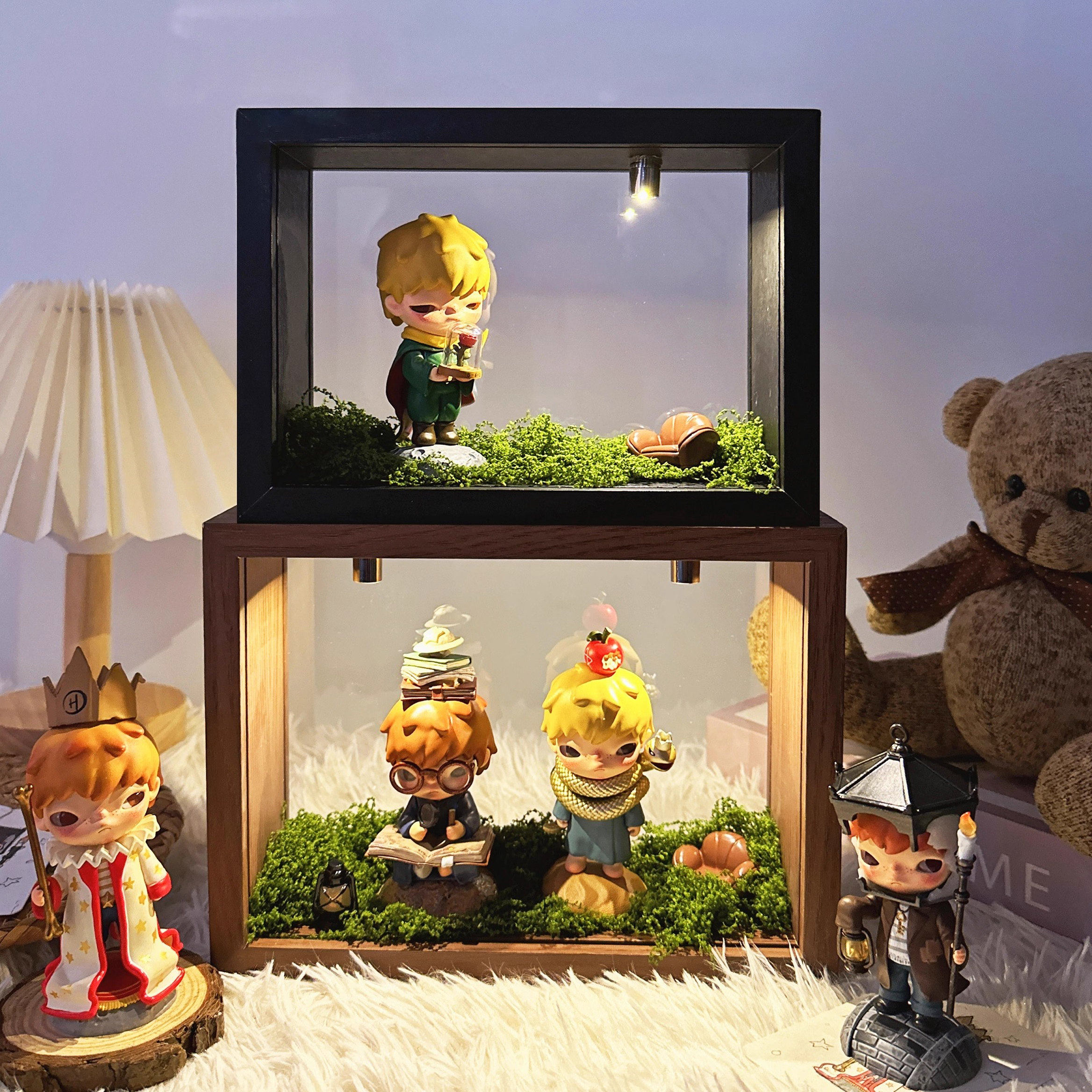 diy造景小野盲盒中空收纳展示盒立体手工相框泡泡玛特带灯摆件,收纳整理,手办收纳盒,淘宝优惠券,粉丝福利购,淘宝优惠卷