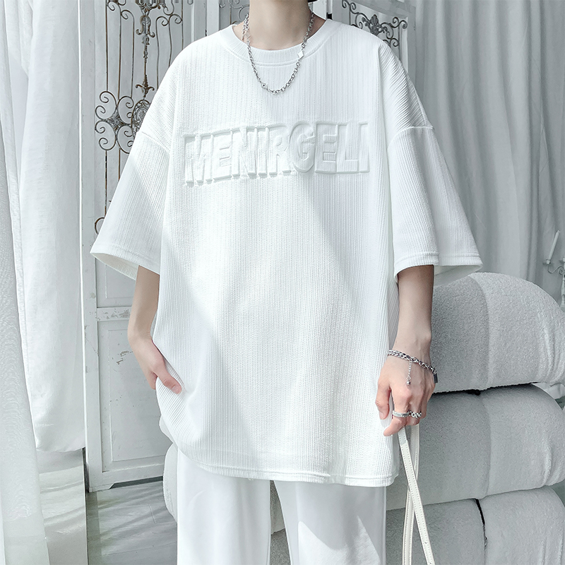 T239-P40控58260克夏季立体凹凸印冰丝短袖T恤男，男装T恤，电商A058-1（原电商C417）