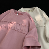 T258-特P25控39220克夏季麂皮钢印短袖T恤男，男装T恤，电商A058-1（原电商C417）