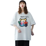 夏季中性风情侣小熊印花卡通宽松大码T恤男女P25C417-T01-P25，男装T恤，电商A058-1（原电商C417）