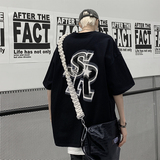 wassupcandy重磅纯棉R星短袖t恤男夏季新款美式高街白色半袖上衣，男装T恤，电商A058-1（原电商C417）