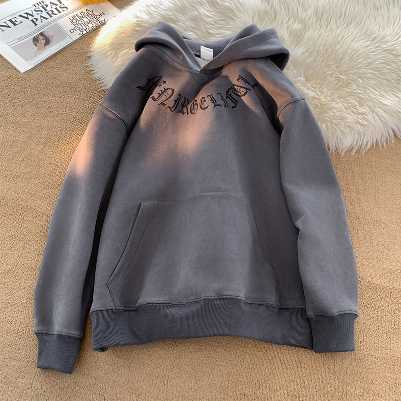 WY137-特批45控68400克抖音品秋季重磅麂皮绒烧花连帽卫衣外套,女装短外套,电商A058-1（原电商C417）