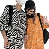 暗黑2021夏季斑马纹T恤男潮牌男情侣ins潮牌宽松上衣C417-T05-P30，男装T恤，电商A058-1（原电商C417）