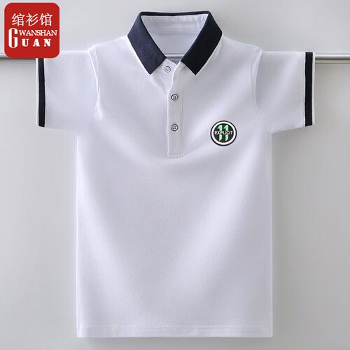 男童白色t恤短袖夏装翻领polo