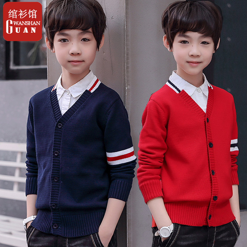 儿童毛衣男童针织衫中大童校服毛线衣针织开衫外套童装外套男孩子,童装/婴儿装/亲子装,毛衣/针织衫,淘宝优惠券,粉丝福利购,淘宝优惠卷