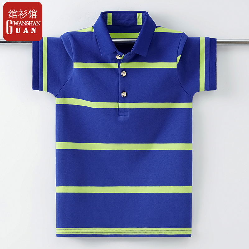 翻领polo衫夏季短袖条纹t恤