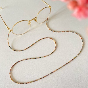 天然石阿拉善眼镜链女复古精致2mm锁骨耳机链港风时尚墨镜防丢链