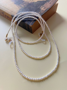 极细珍珠眼镜链女高级南洋天然贝珠百搭项链手链时尚轻奢小众配饰