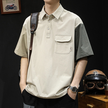 短袖衬衫男士2025新款弹力速干胖子户外休闲夏季大码polo衫男T恤