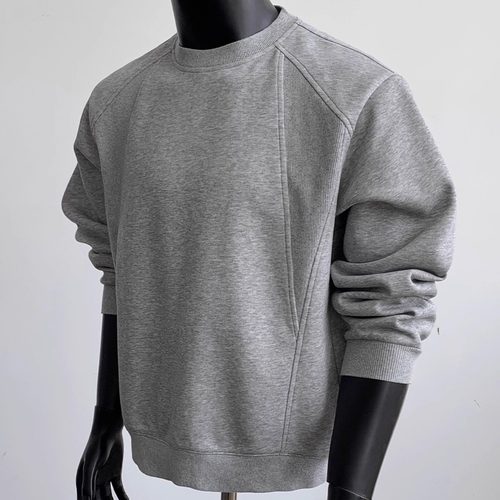 加肥加大大码圆领卫衣男秋胖子